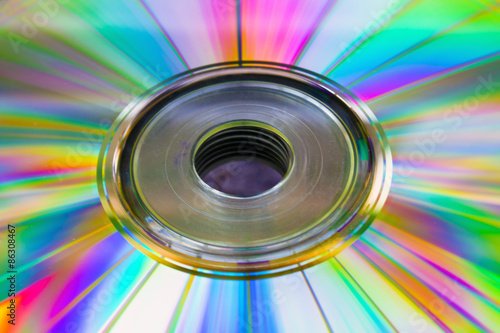 abstract background cd disk with the defocused image of blue