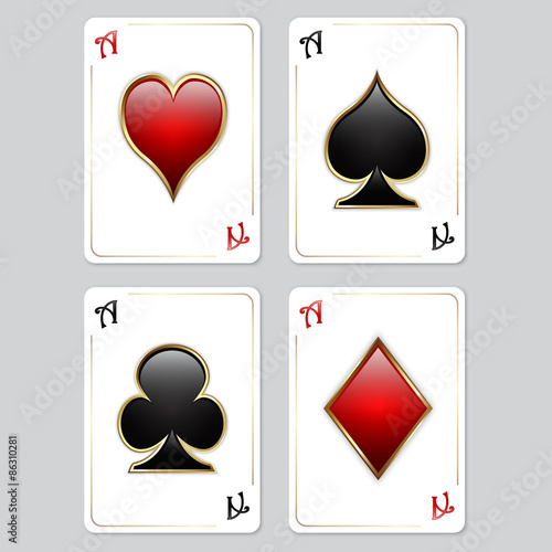 Playing cards, aces