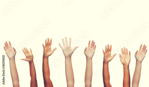 human hands waving hands