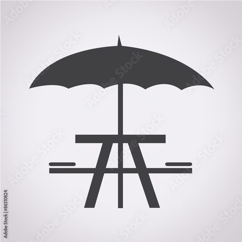 umbrella with picnic table icon