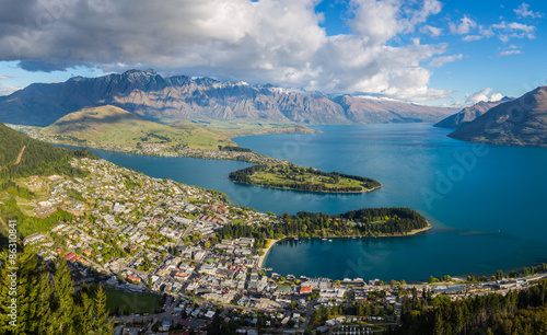 Queenstown aerial view from Gondola Skyline