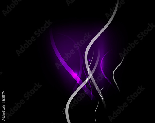 Purple abstract wave in dark space