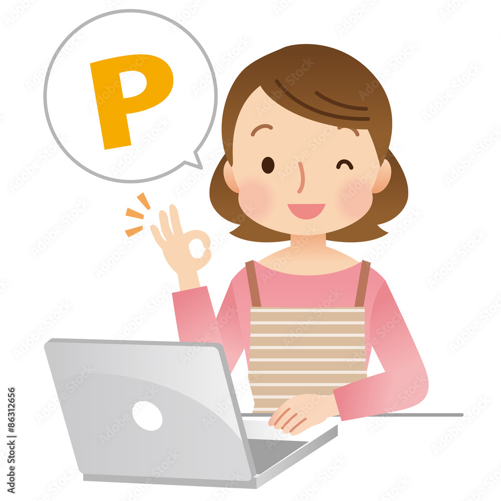 女性　パソコン　主婦　オッケー