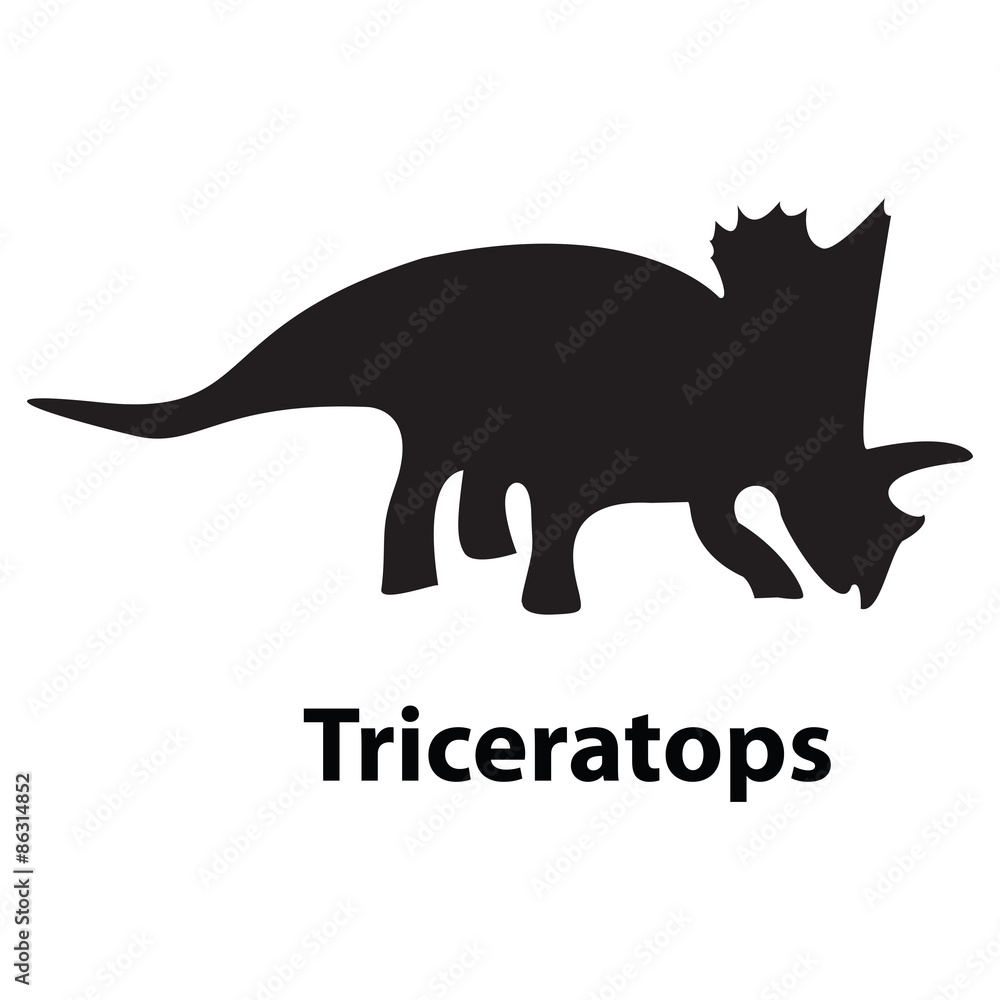 Triceratops dinosaur silhouette vector Triceratops dinosaur silhouette vector