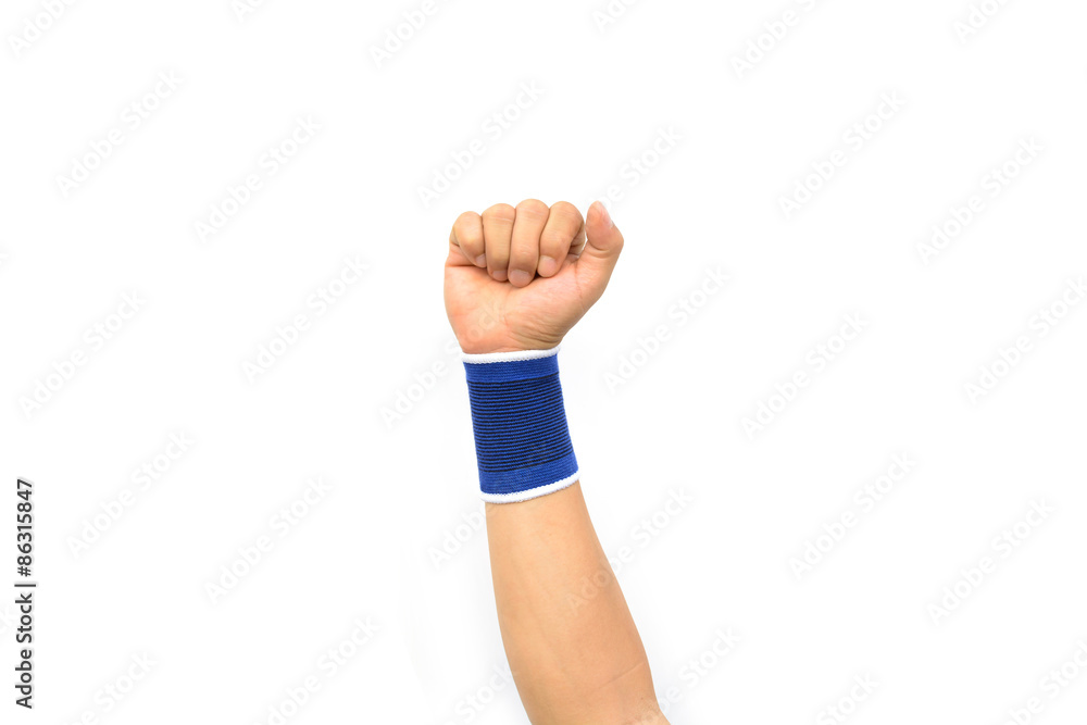 Hand with a wrist support isolated Hand with a wrist support isolated