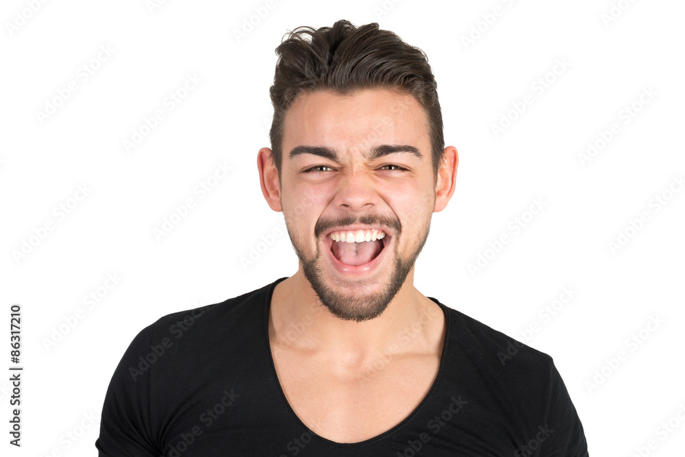 Young man shouting Young man shouting