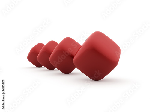 Red cubes icon concept rendered on white © pupes1