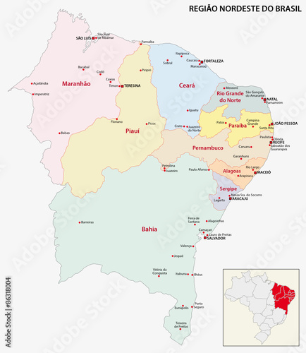 brazil northeast region map