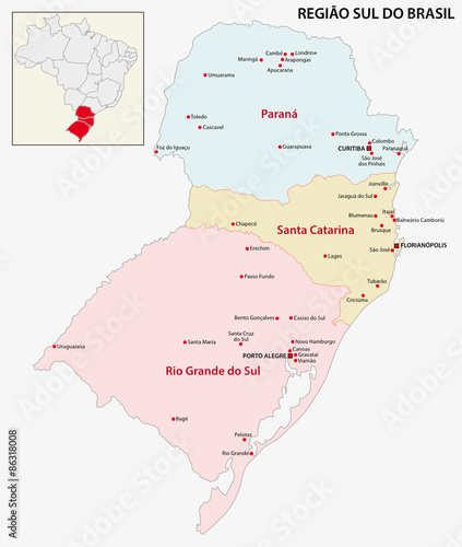 brazil south region map