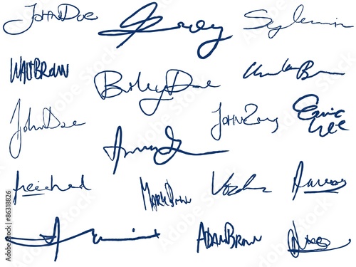Handwritten signatures photo