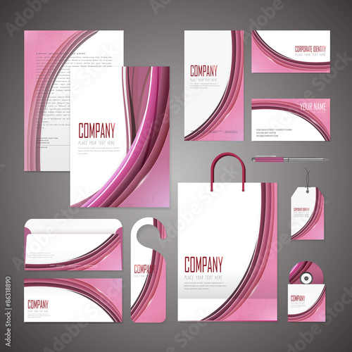 trendy corporate identity design set