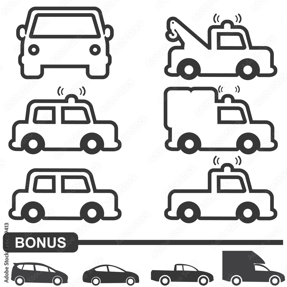 car icons line vector illustration car icons line vector illustration