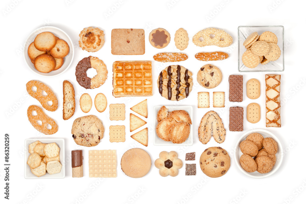 cookies and biscuits on white background cookies and biscuits on white background