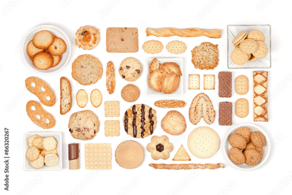 cookies and biscuits on white background cookies and biscuits on white background