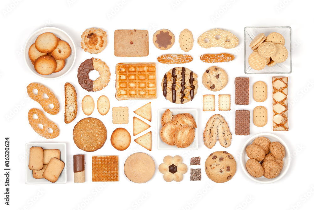 cookies and biscuits on white background cookies and biscuits on white background