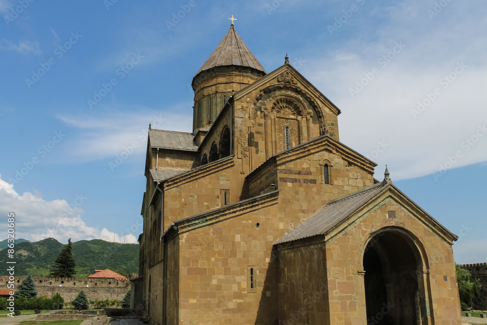 Svetitskhoveli Cathedral, and the courtyard of the monastery