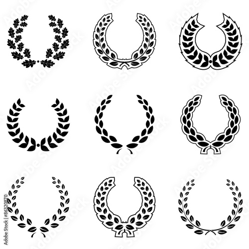 Wreath set (wreath collection, laurel wreath, oak wreath, wreath of wheat, palm wreath and olive wreath)