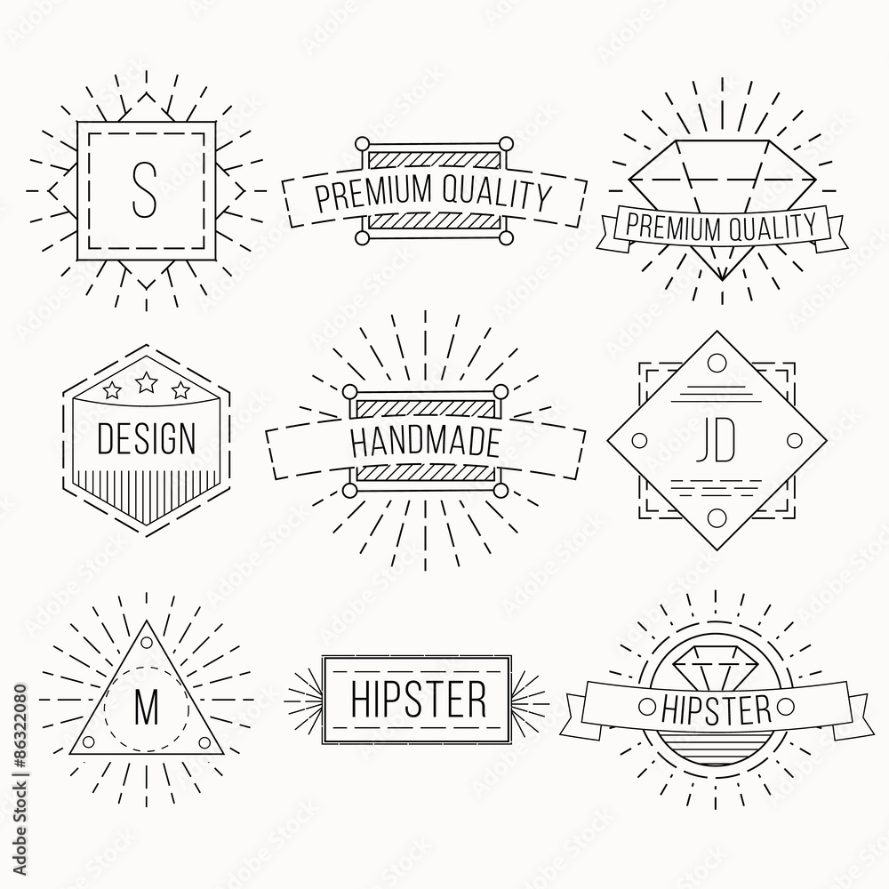 Outline badges and emblems template