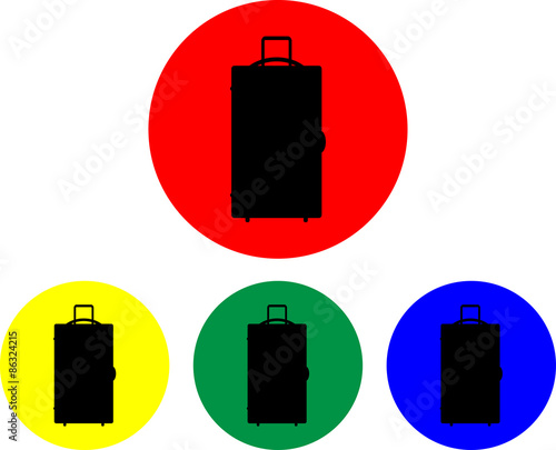 Suitcase on wheels icon set