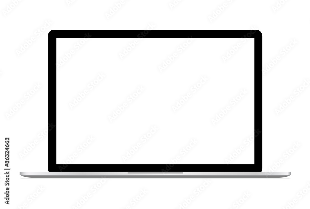 Vector illustration of laptop isolated
