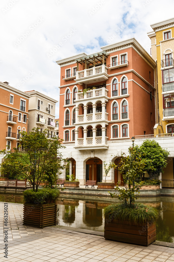 Fototapeta premium Suburban apartment buildings in hangzhou, China
