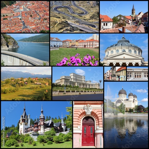 Cuadro en lienzo Romania collage