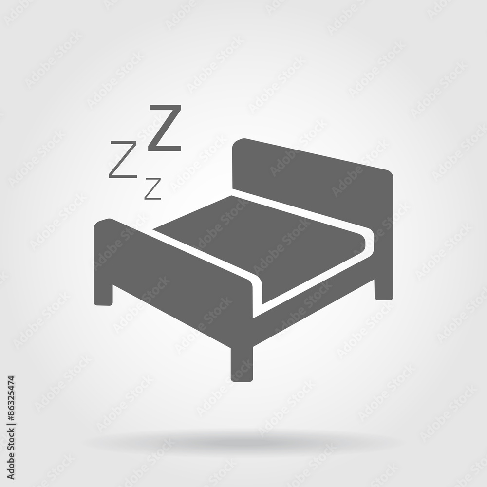 Fototapeta premium Vector black bed icon