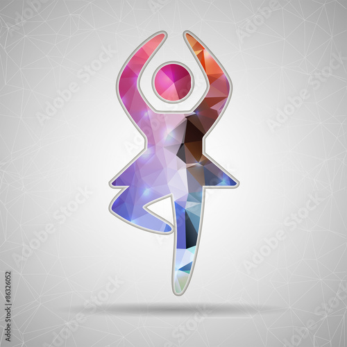 Abstract Creative concept vector icon of dance girl for Web and