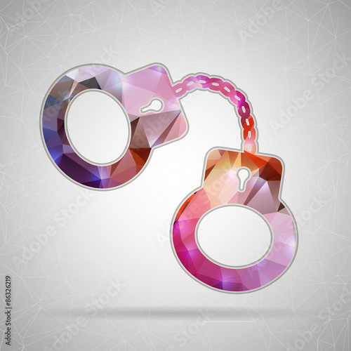 Abstract Creative concept vector icon of handcuffs for Web and