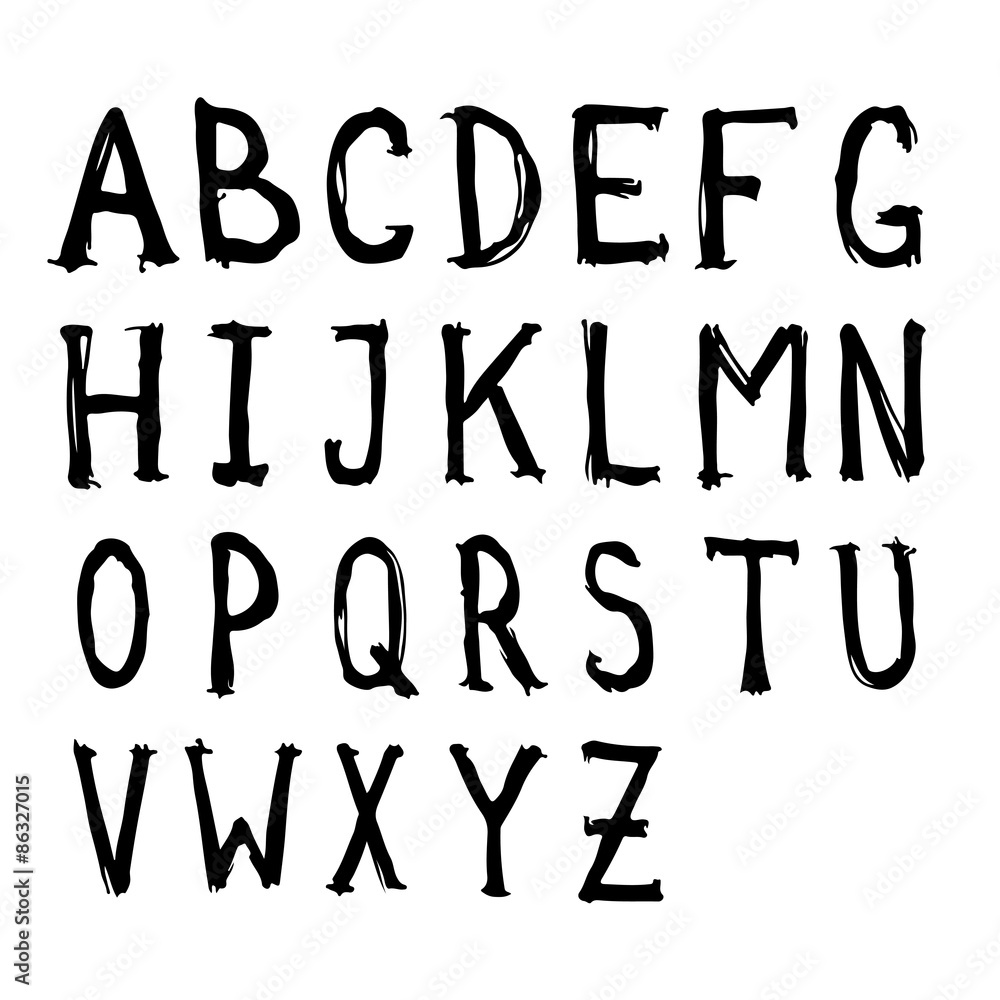 Watercolor Hand Written Alphabet. ABC Painted Font Letters. Watercolor Hand Written Alphabet. ABC Painted Font Letters.