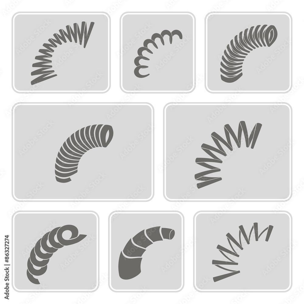 set of monochrome icons with Springs for your design set of monochrome icons with Springs for your design