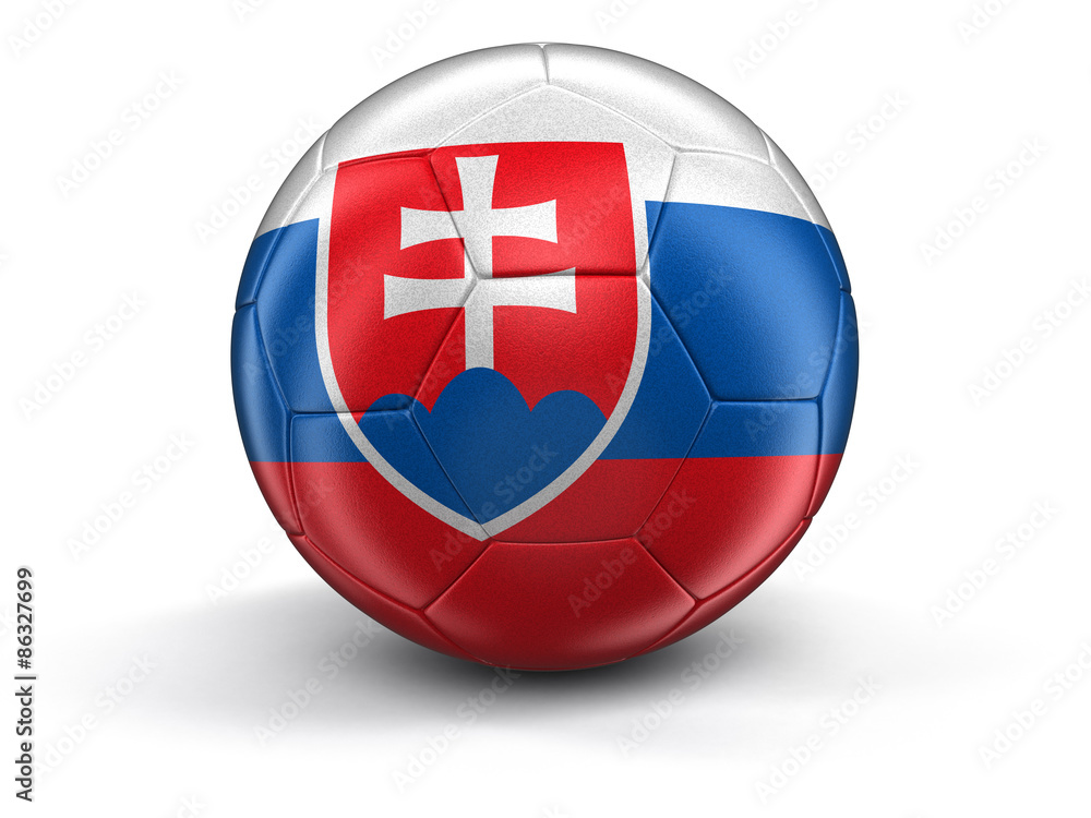 Soccer football with Slovak flag. Image with clipping path Soccer football with Slovak flag. Image with clipping path