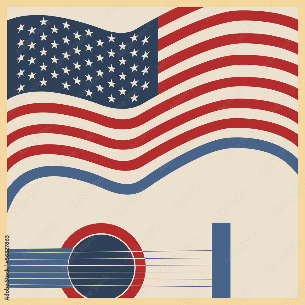 Obraz premium American country music poster