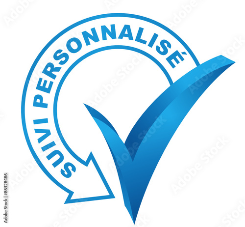 suivi personnalisé sur symbole validé bleu