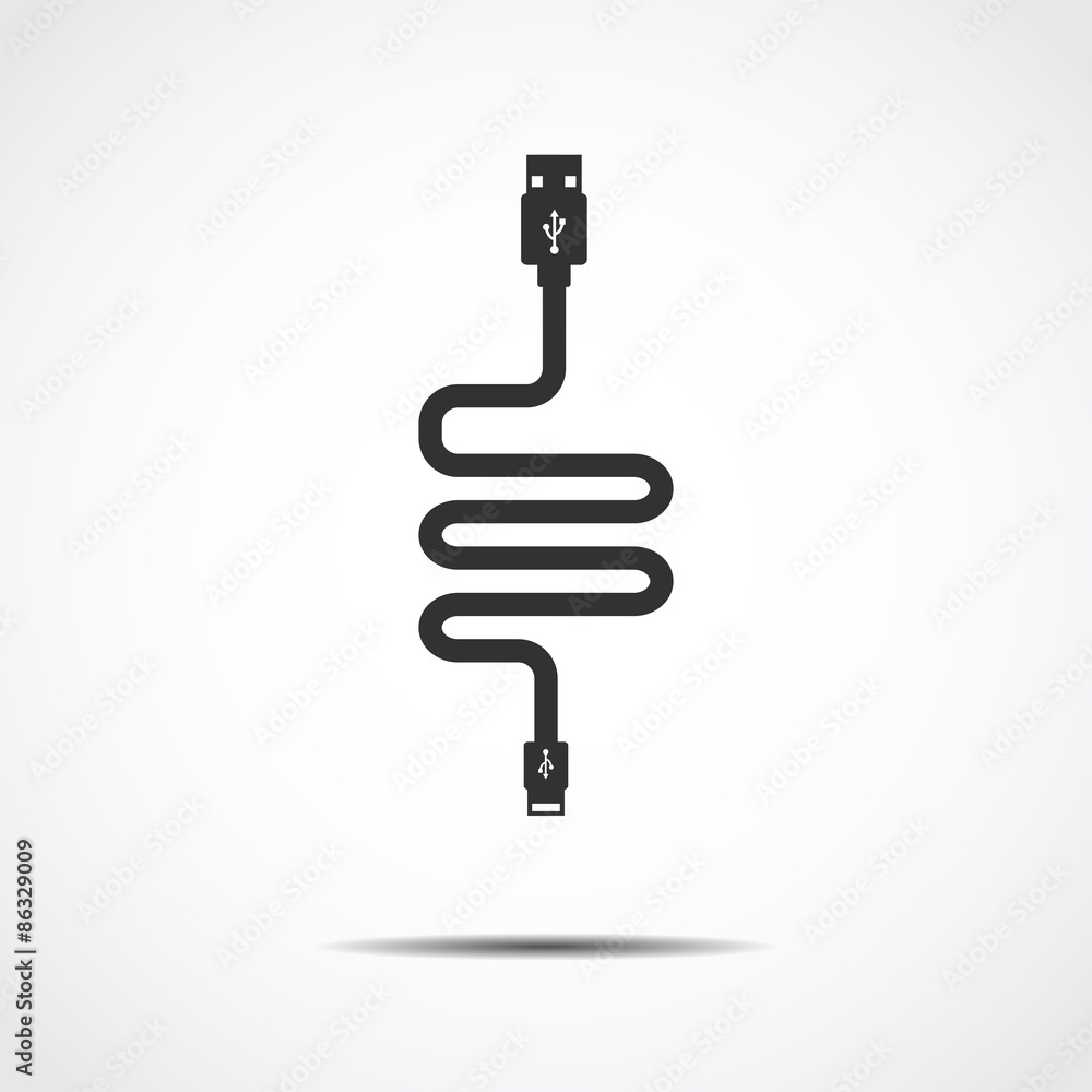 Plug Wire Cable USB Computer vector illustration Plug Wire Cable USB Computer vector illustration