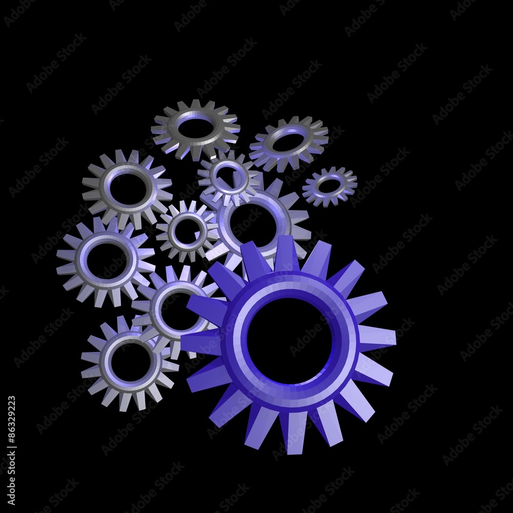 background consisting of gears and arrows.the concept of motion.3D graphics background consisting of gears and arrows.the concept of motion.3D graphics