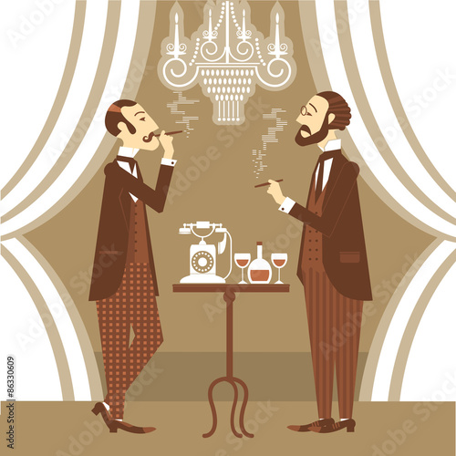 gentlemen in club.Vector illustration