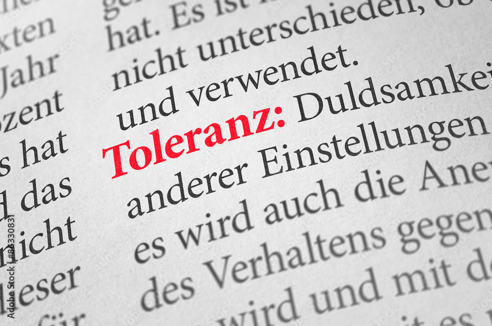 Wörterbuch mit dem Begriff Toleranz