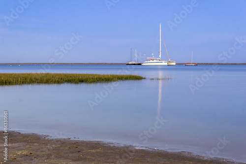 Algarve Cavacos beach seascape at Ria Formosa wetlands