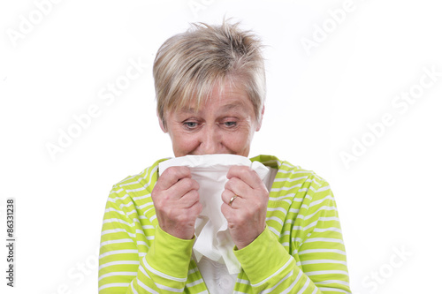 Older woman with handkerchief