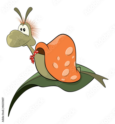 Malicious snail. The monster. Cartoon 