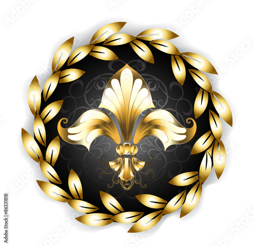 Gold Fleur-de-lis with a laurel wreath