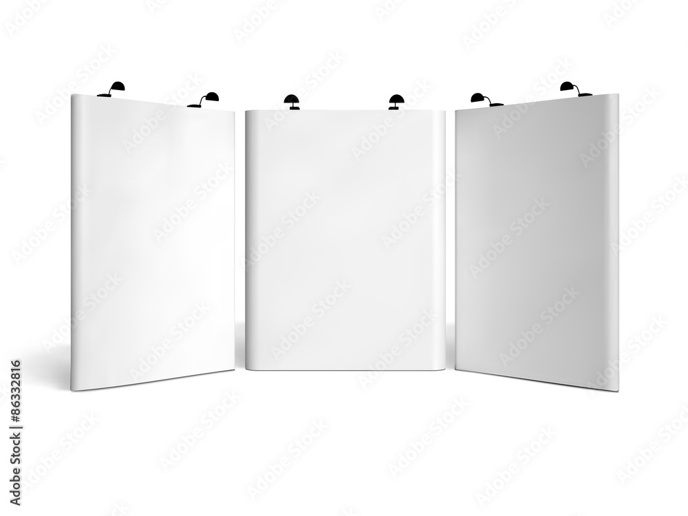 Trade show booth mock-up. Vector isolated on white background Trade show booth mock-up. Vector isolated on white background