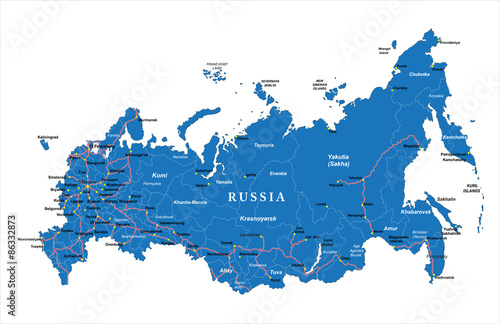 Obraz na plátně Russia map