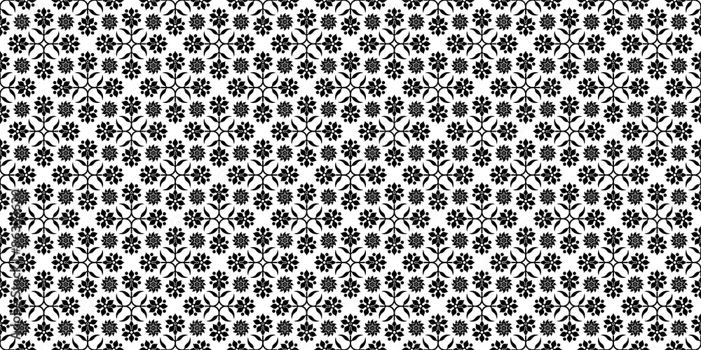 Black seamless floral pattern. Elegant template, card with lace ornament. Floral elements, ornate background. Perfect for greetings, invitations and announcements. Vector file