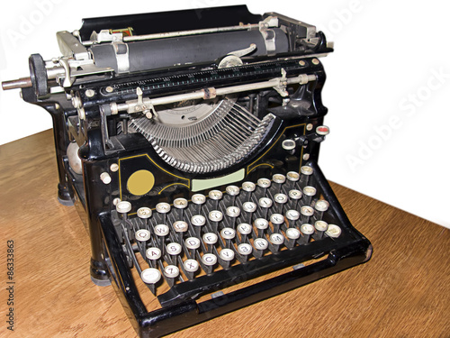 Old typewriter isolated