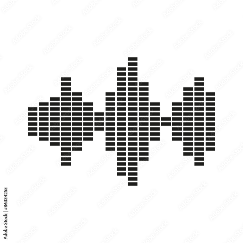 The sound wave and equalizer icon. Audio, radio symbol. Flat The sound wave and equalizer icon. Audio, radio symbol. Flat