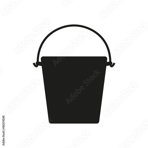 The bucket icon. Pail and bucketful symbol. Flat photo