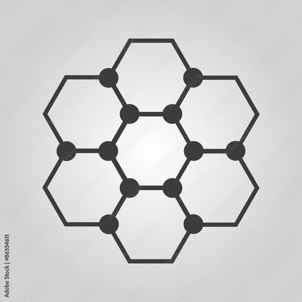 The molecule icon. Atom and chemistry, dna, physics symbol. Flat The molecule icon. Atom and chemistry, dna, physics symbol. Flat