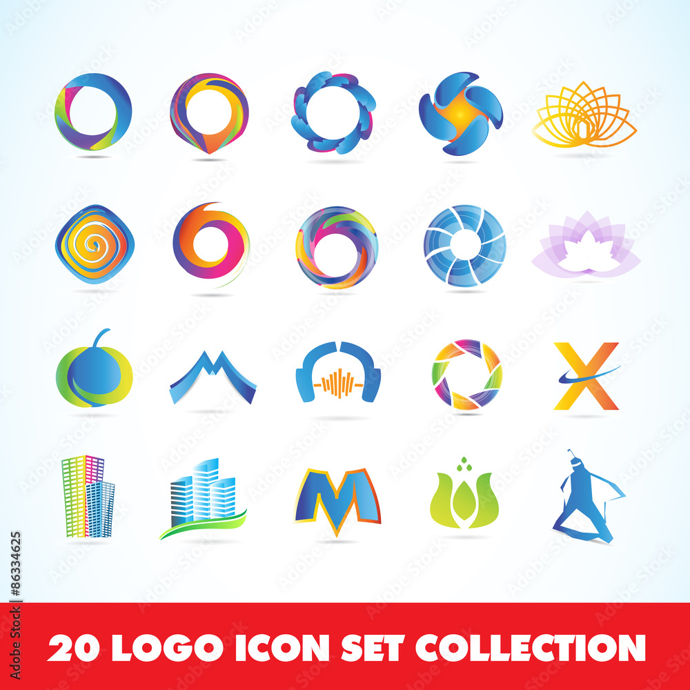 Fototapeta premium Logo set icon design collection